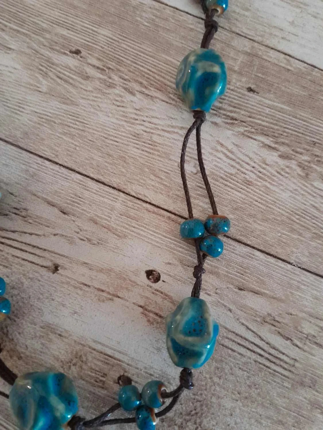 Collar de cerámica, azul, estilo Bohemio – photo 7